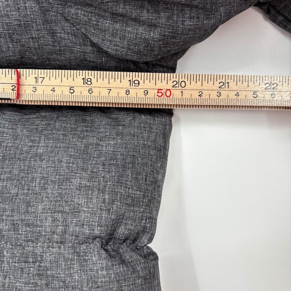 Lands End Gray Puffer Coat Sz S Hooded Down Feather Insulated Longline Winter - Picture 9 of 11